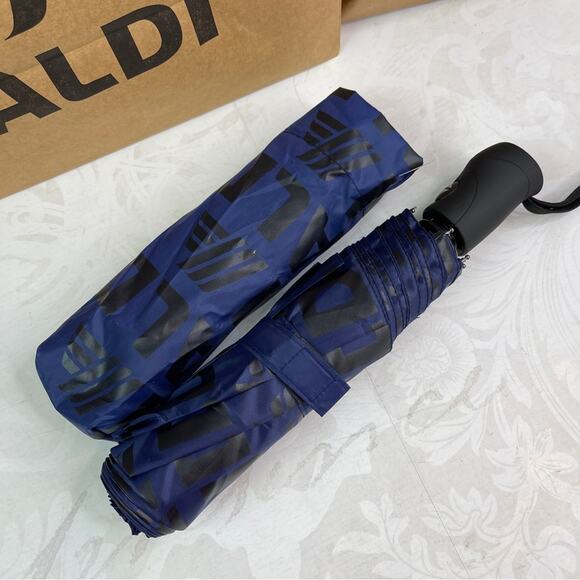 Aldi Gear Automatic Umbrella Aldi Logo Words Letters on Navy NWT - Picture 3 of 6